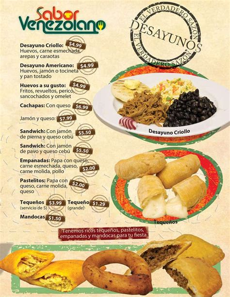 sabor venezolano|sabor venezolano menu.